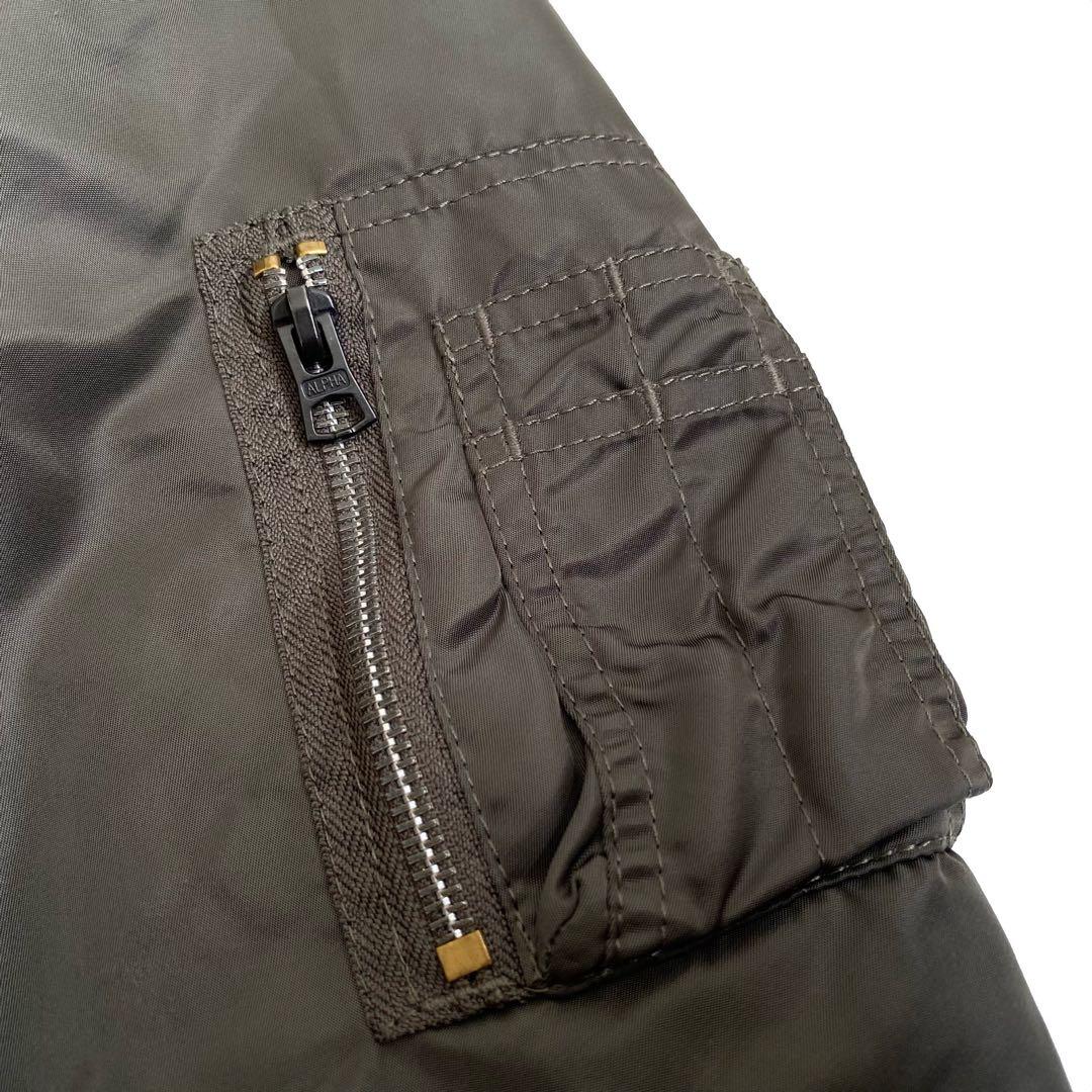 美品 ALPHA アルファ ワッペン 刺繍 MA-1 フライト ジャケット XL