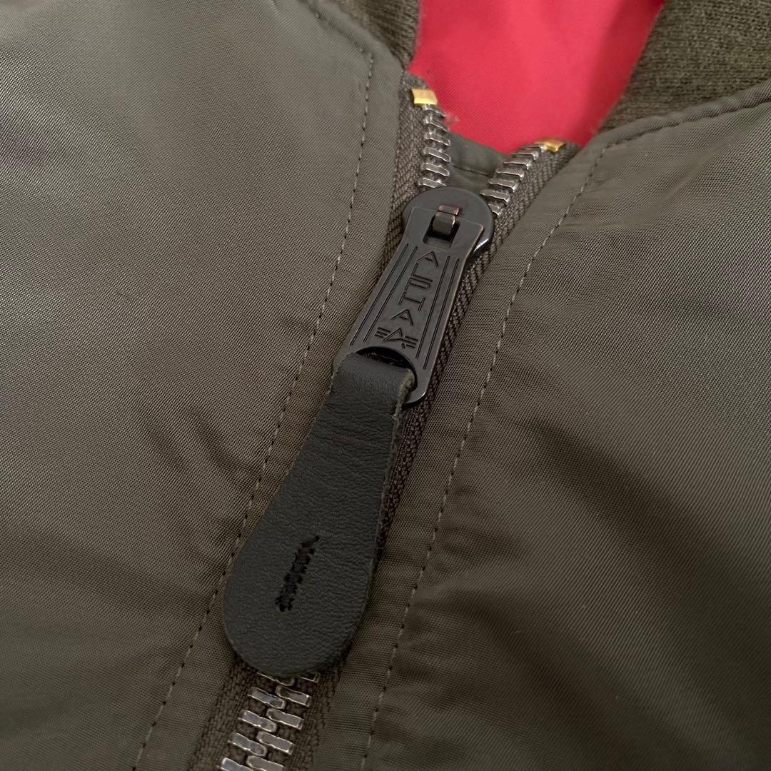 美品 ALPHA アルファ ワッペン 刺繍 MA-1 フライト ジャケット XL