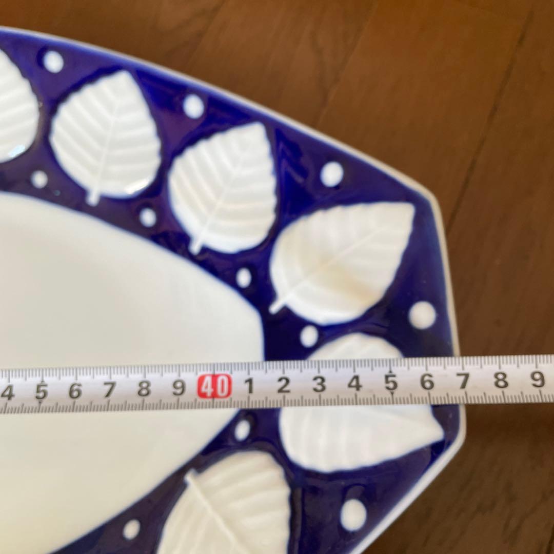 サルガデロス　オーバルプラター リーフ柄　大皿47センチ