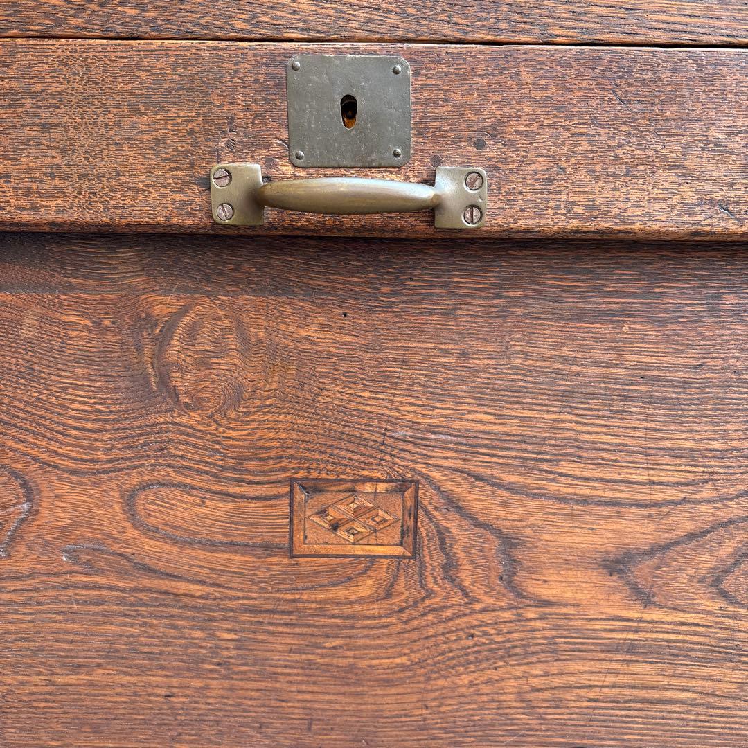 アンティーク　ライティングビューロー　實用新案　ライティングディスク　木製　文机