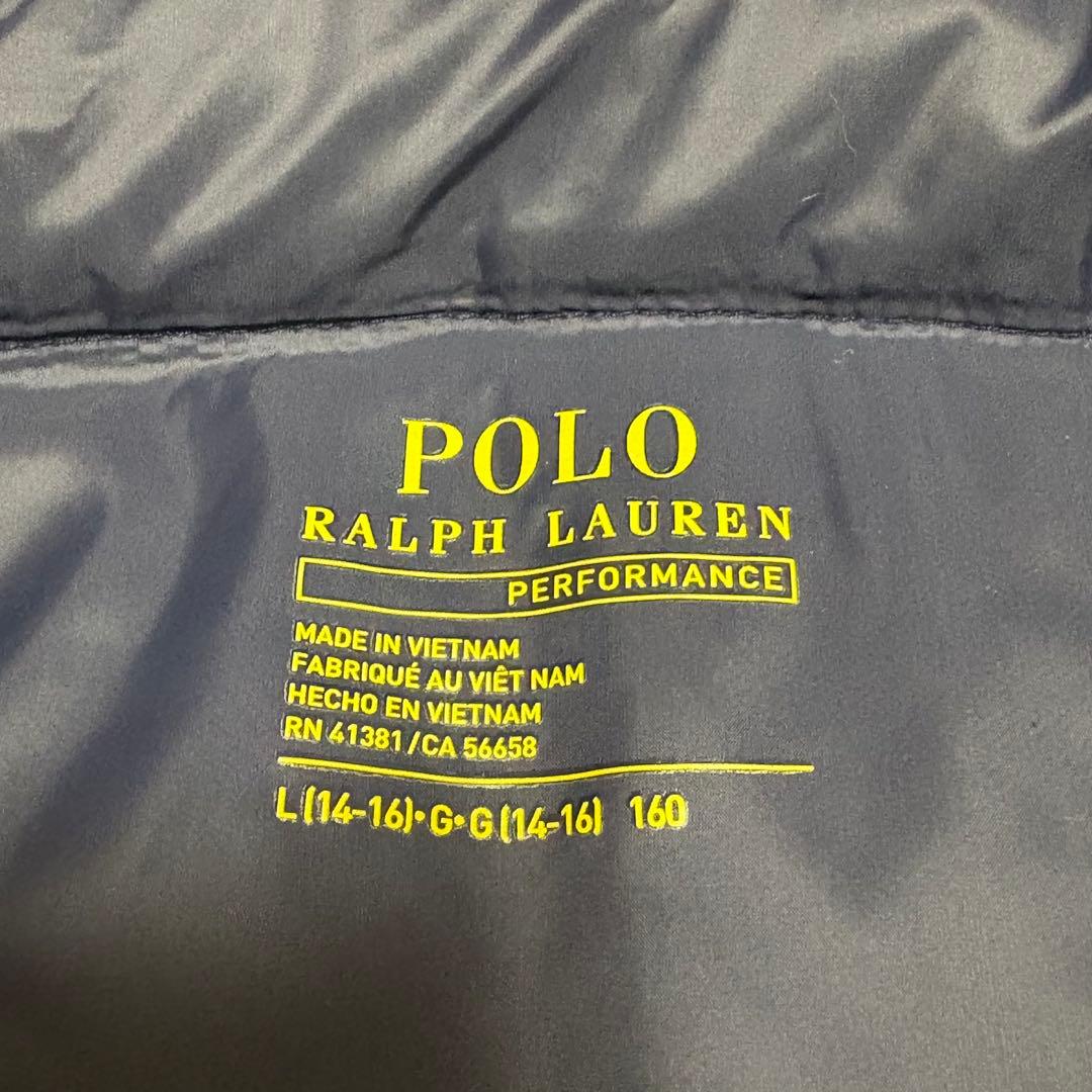 POLO ダウンジャケット ネイビー 160cm キルティング フード着脱可