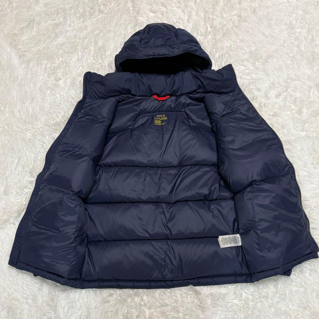 POLO ダウンジャケット ネイビー 160cm キルティング フード着脱可