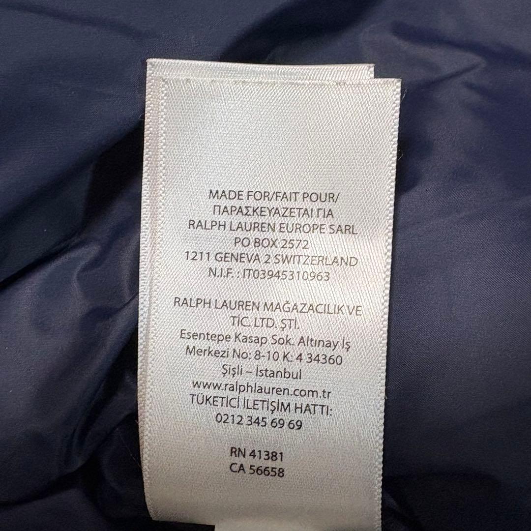 POLO ダウンジャケット ネイビー 160cm キルティング フード着脱可