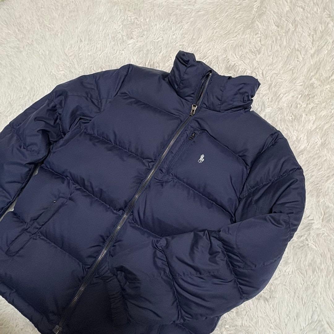POLO ダウンジャケット ネイビー 160cm キルティング フード着脱可