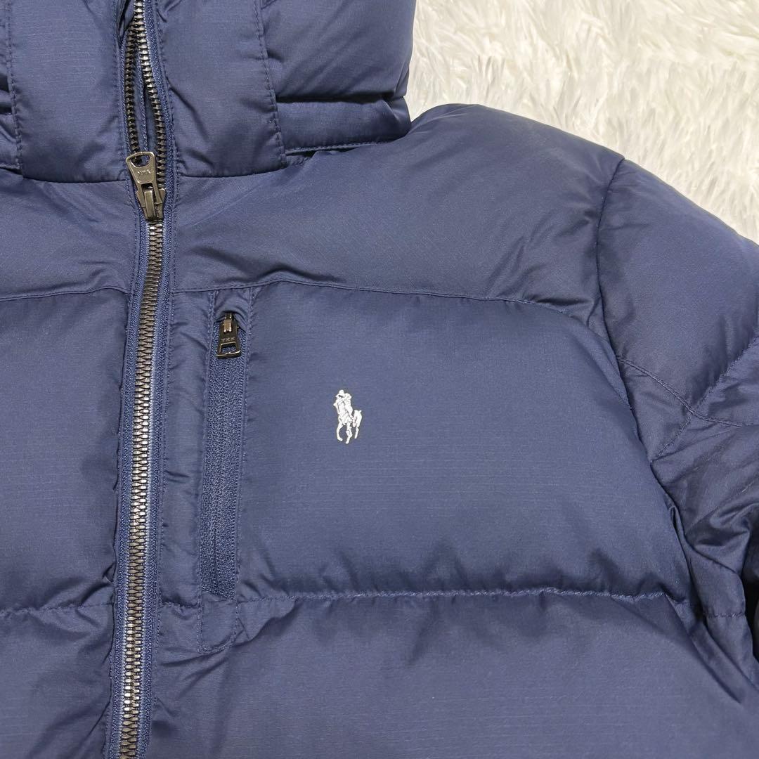 POLO ダウンジャケット ネイビー 160cm キルティング フード着脱可