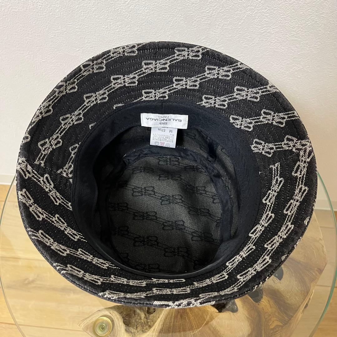 【BALENCIAGA/バレンシアガ】ブラック ロゴ バケットハット