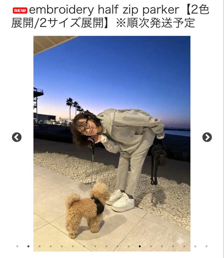 ロージーモンスター♡half zip parker【BLACK】