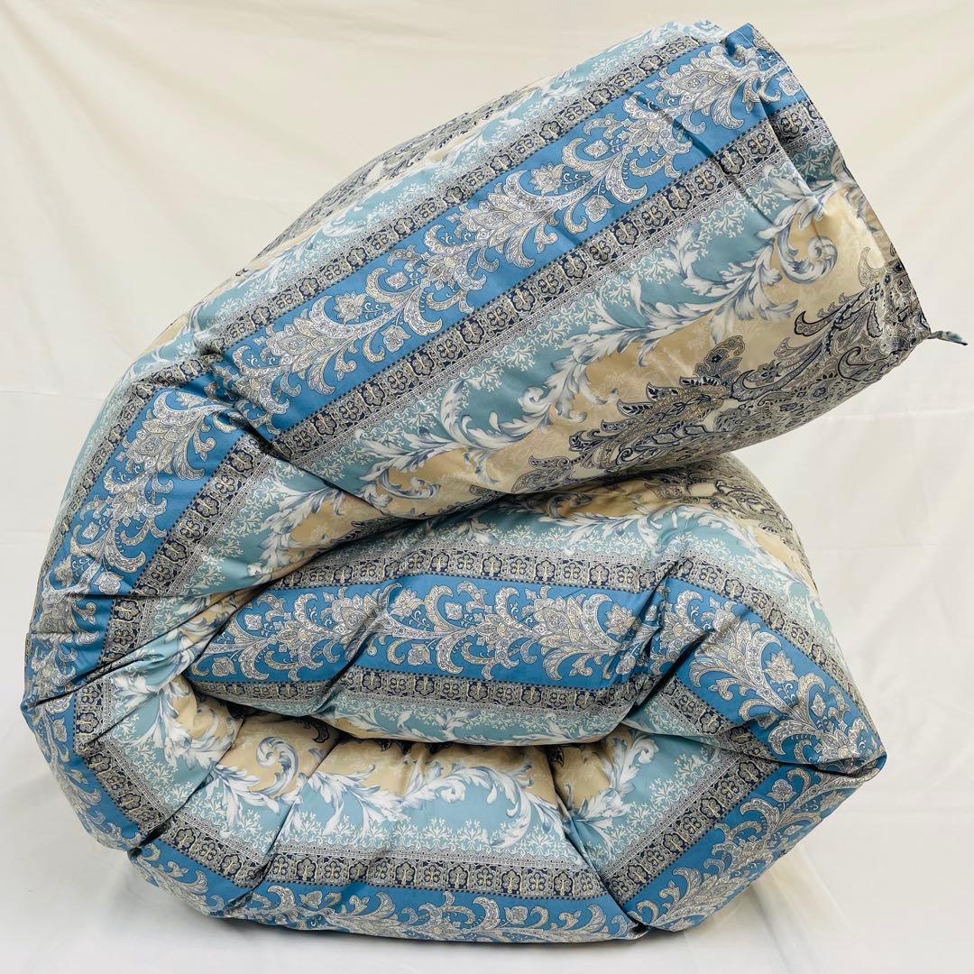 羽毛布団 シングル 増量 抗菌防臭羽毛 ブルー 日本製　特別価格