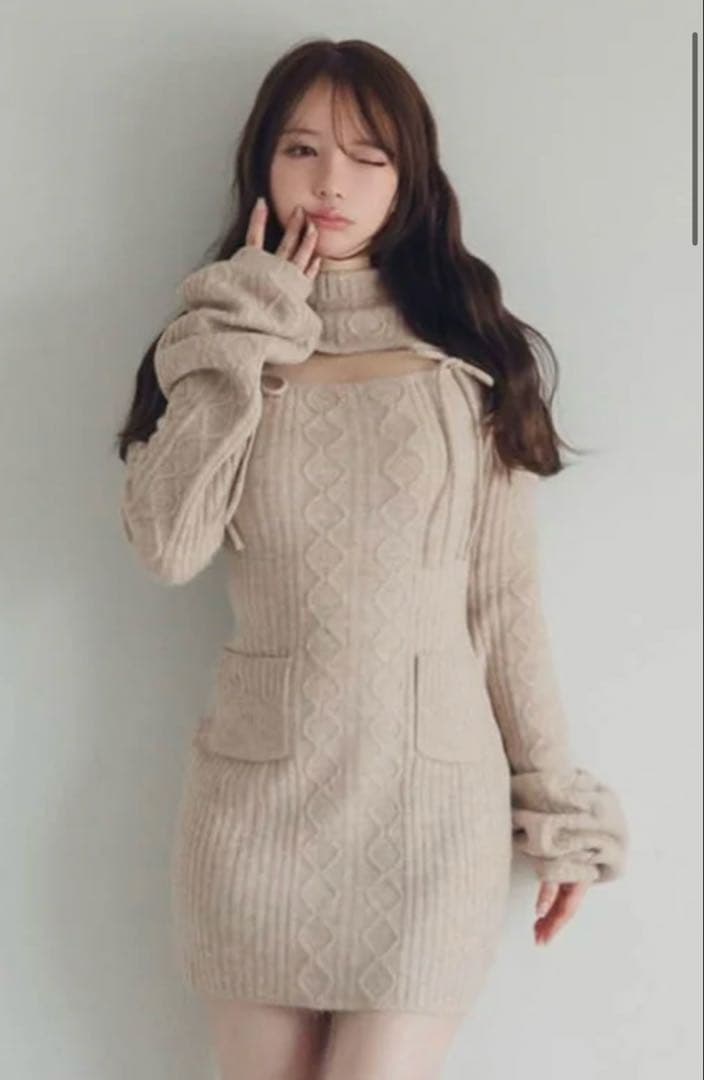 andmary アンドマリー Bebe ribbon mini dress