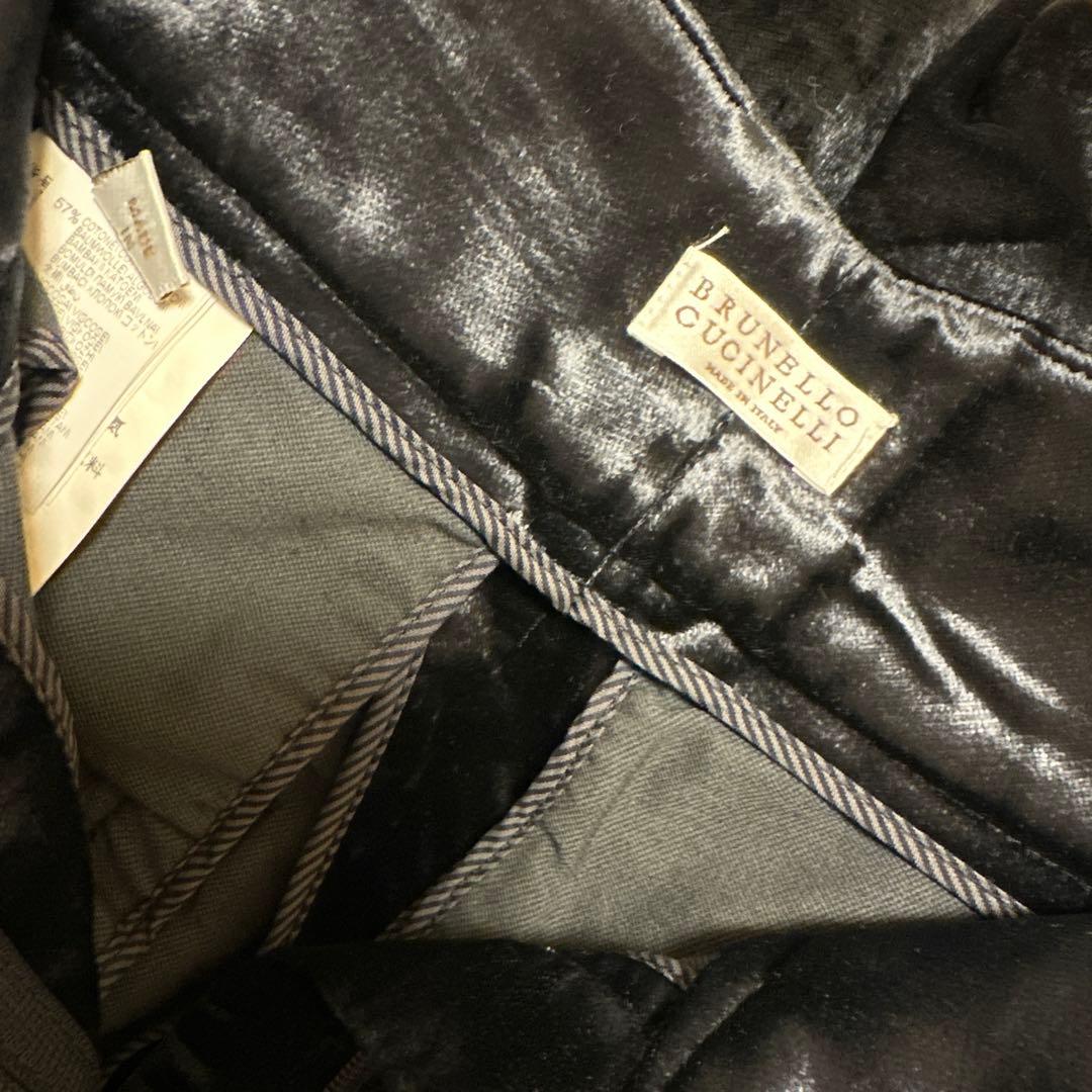 ブルネロクチネリ ベルベットパンツ 36 濃紺 イタリア製