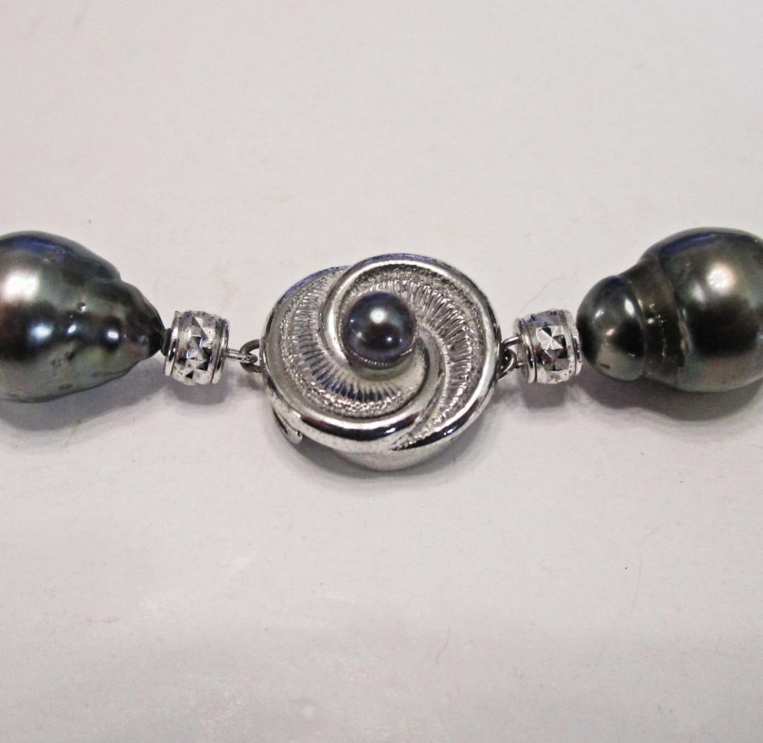 セール☆極美品☆特大 黒蝶本真珠ネックレス １２.１-１４.３ミリ
