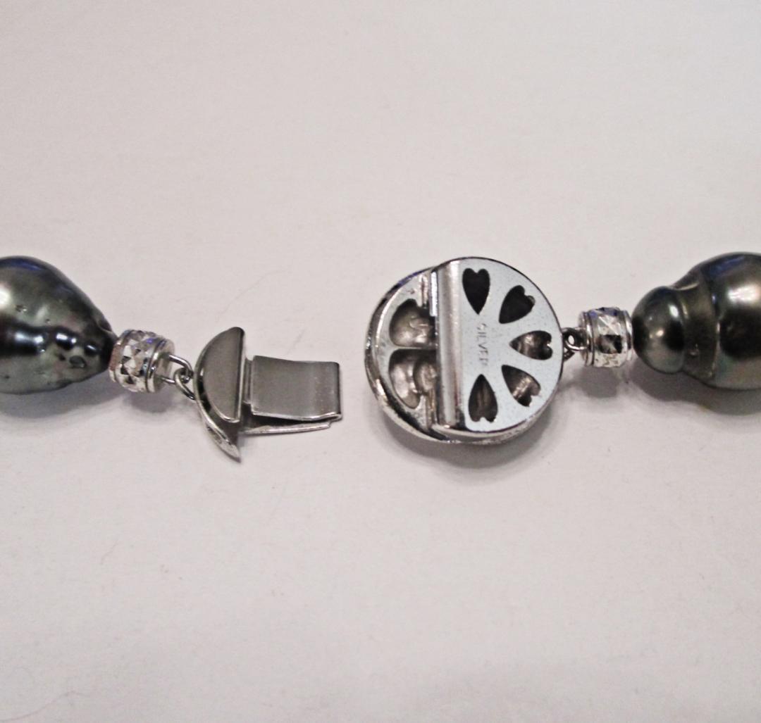 セール☆極美品☆特大 黒蝶本真珠ネックレス １２.１-１４.３ミリ