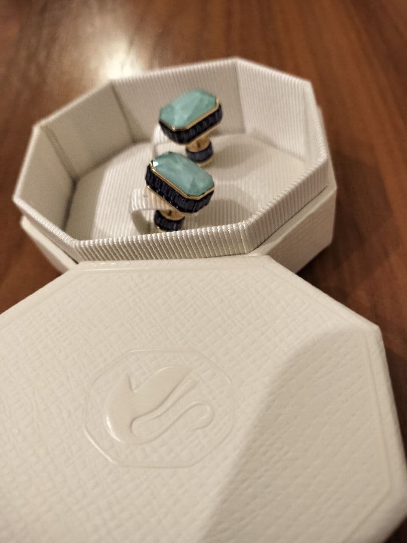 スワロフスキー　オルビタ　オクタゴンカット　ピアス