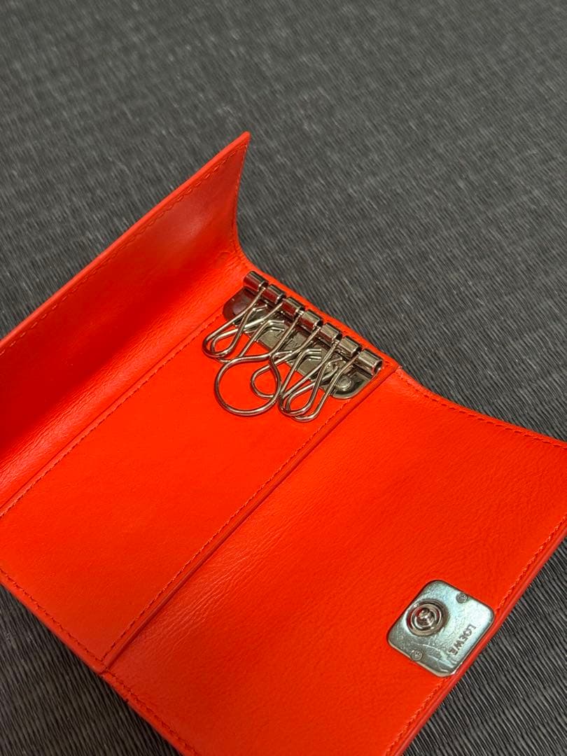 ロエベ　オレンジ レザー キーケース 6連