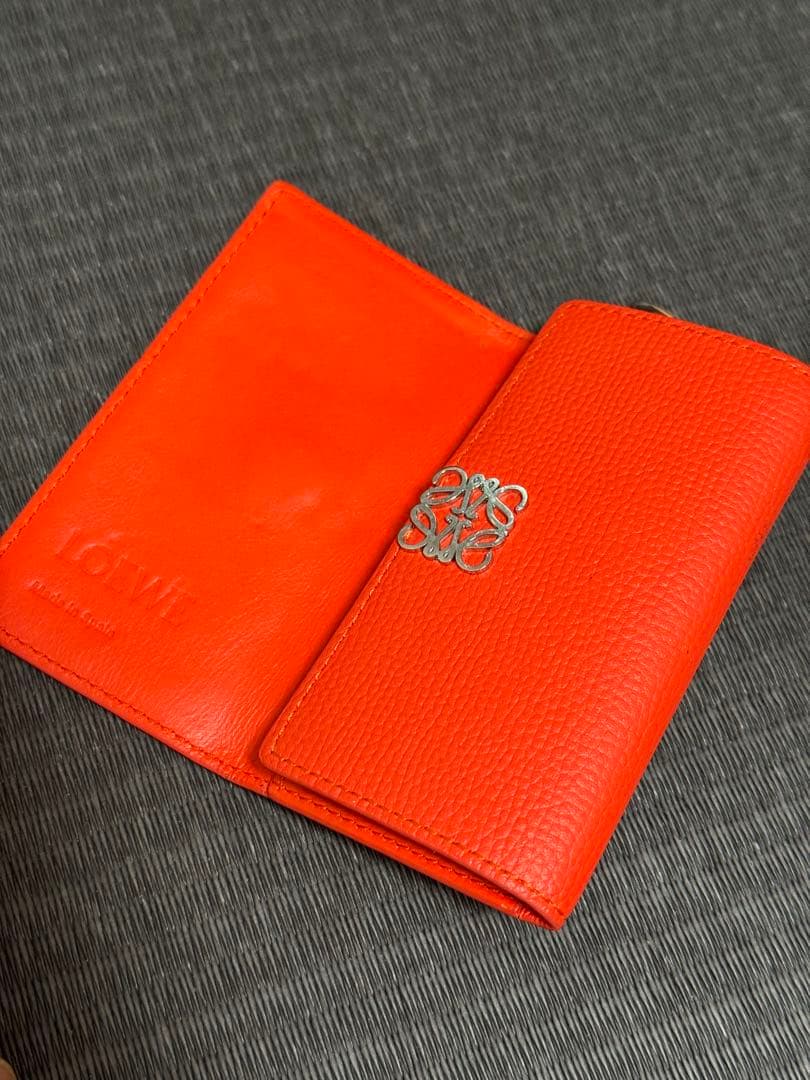 ロエベ　オレンジ レザー キーケース 6連