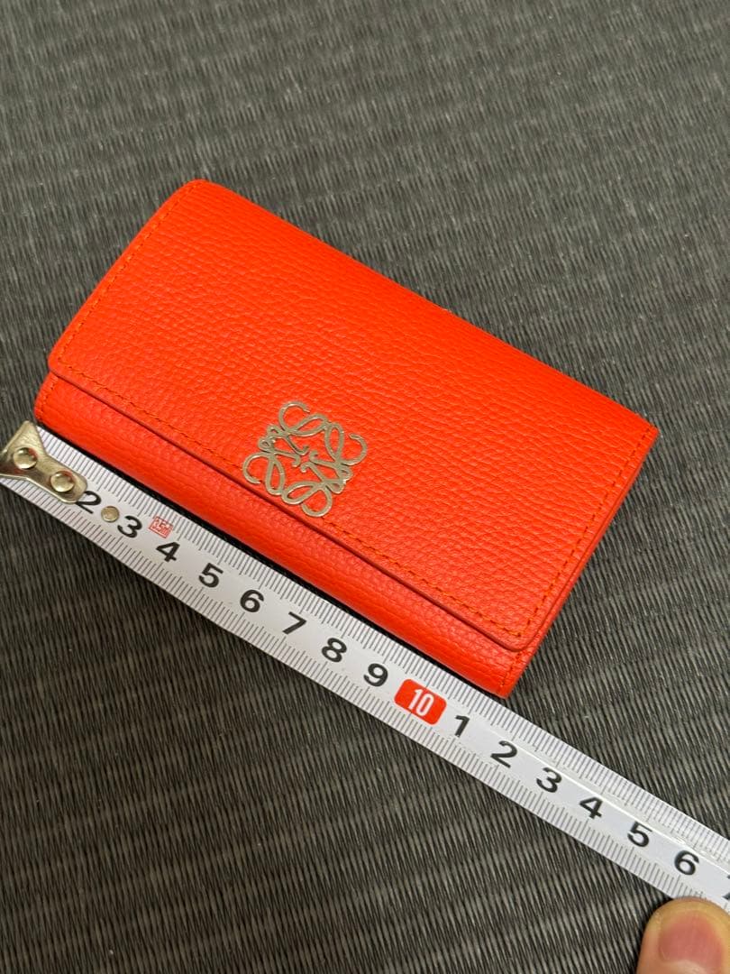 ロエベ　オレンジ レザー キーケース 6連