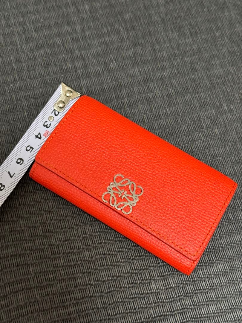 ロエベ　オレンジ レザー キーケース 6連
