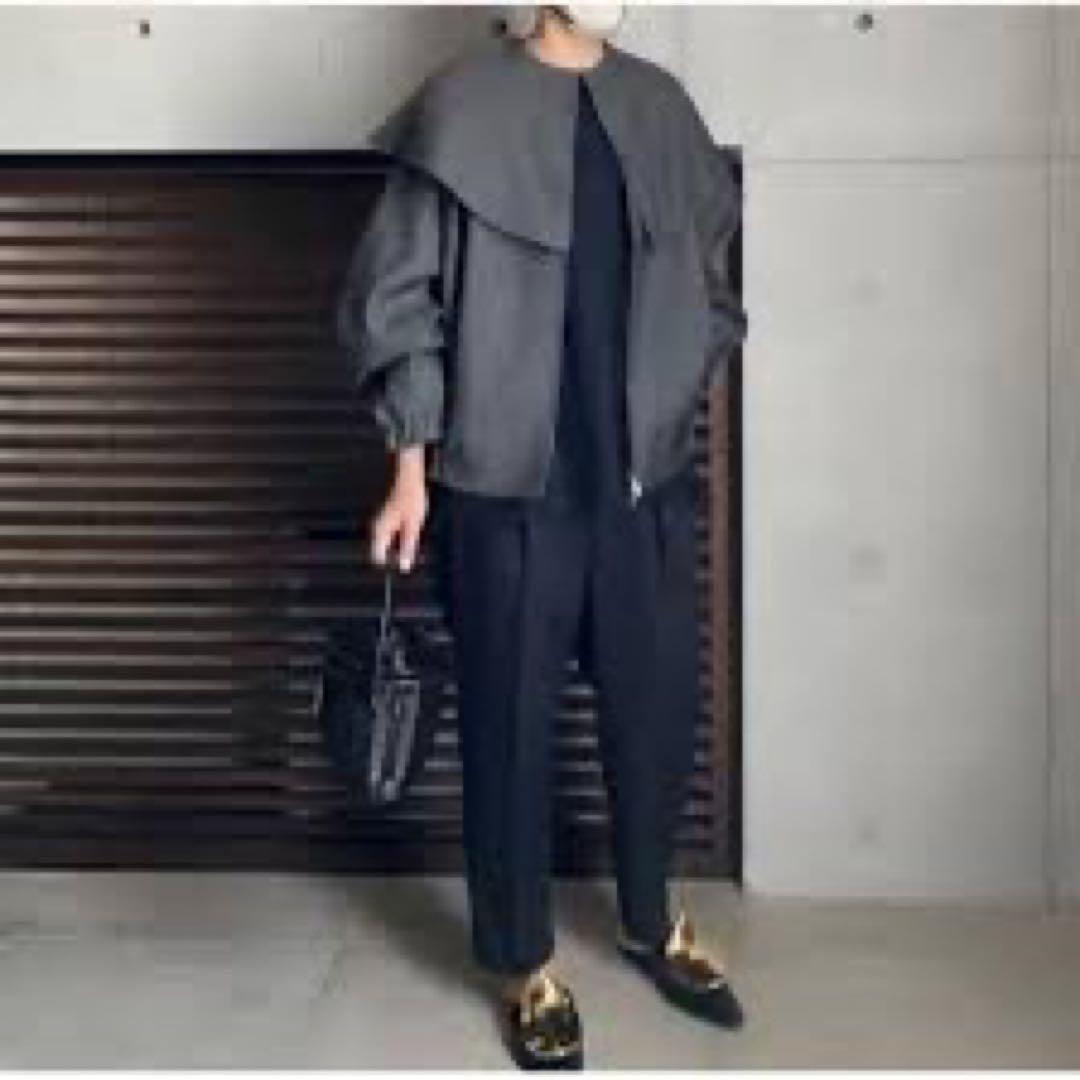 LOHEN ビックカラー2Wayデニムライク　ウール　ブルゾン