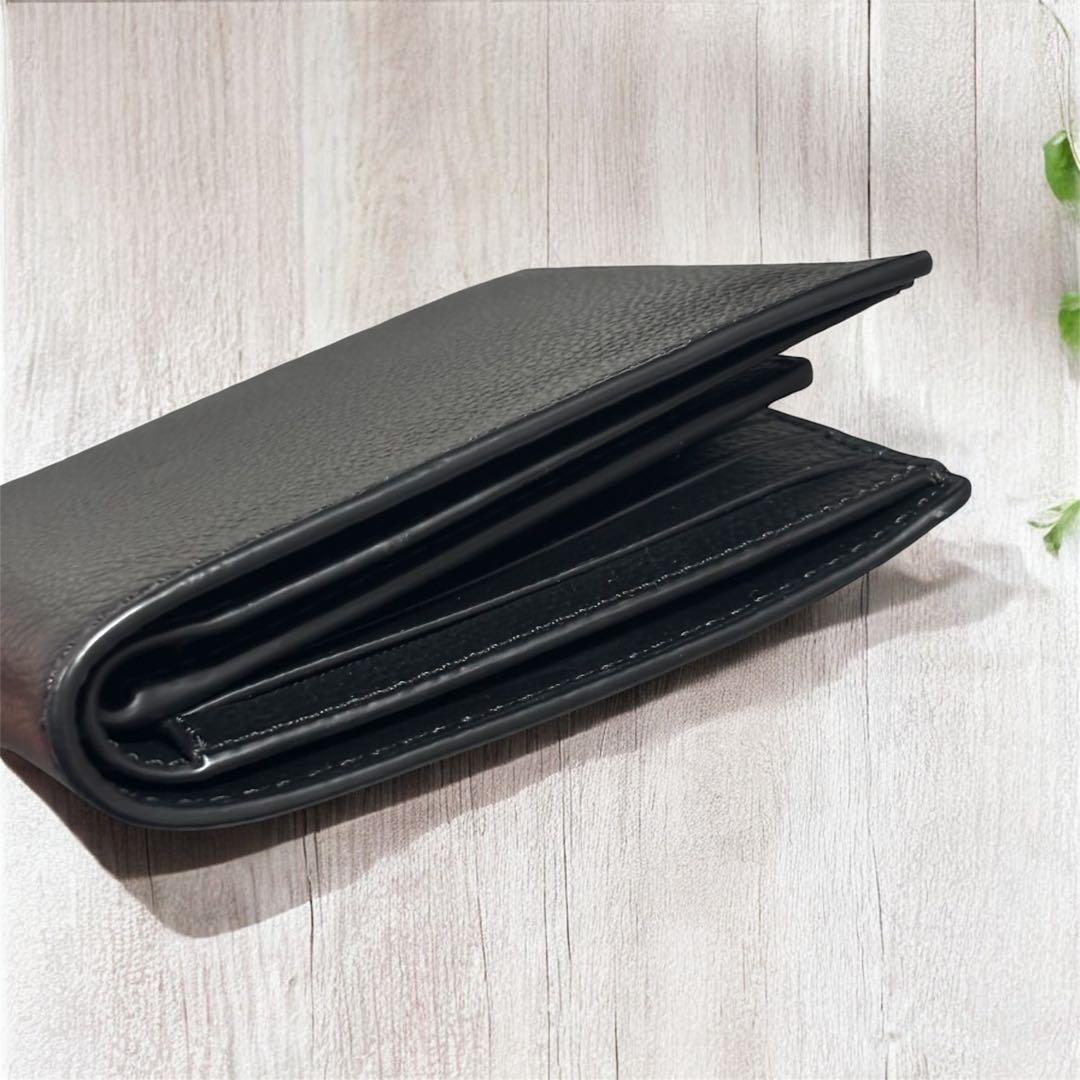 COACH コーチ 二つ折り財布 F74991 黒 美品 コンパクト ID付