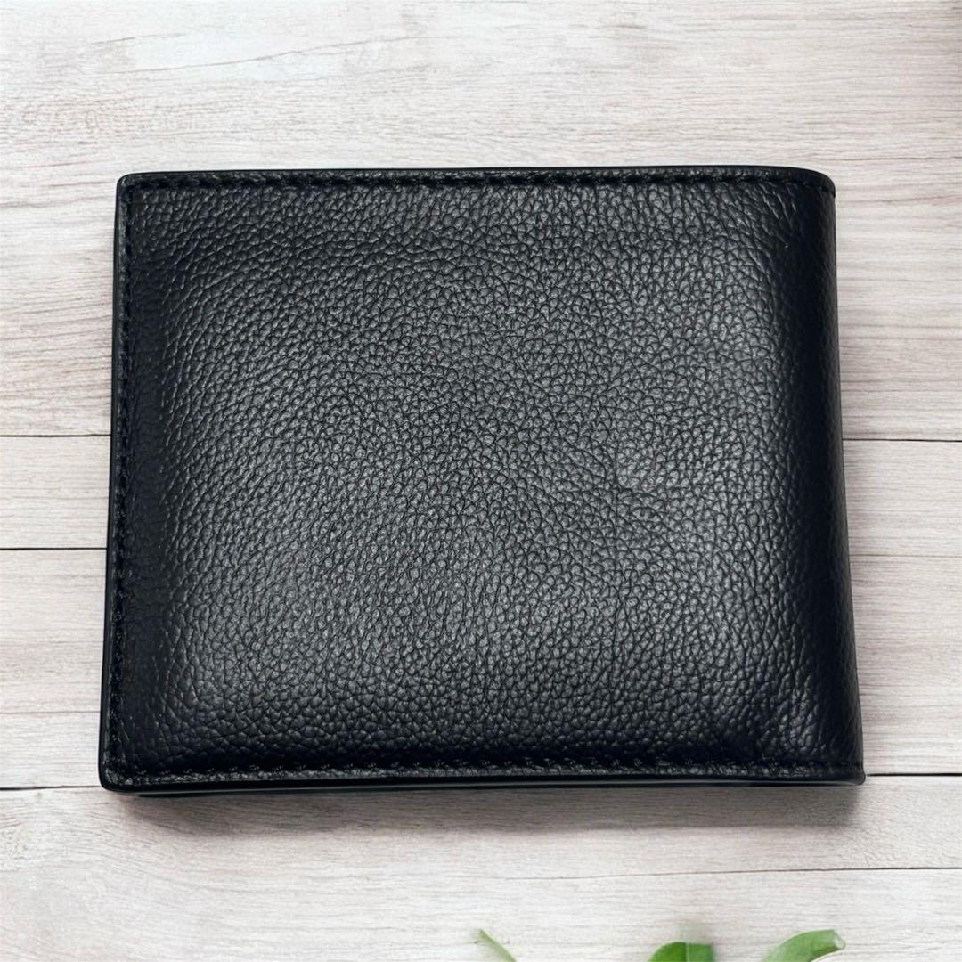 COACH コーチ 二つ折り財布 F74991 黒 美品 コンパクト ID付