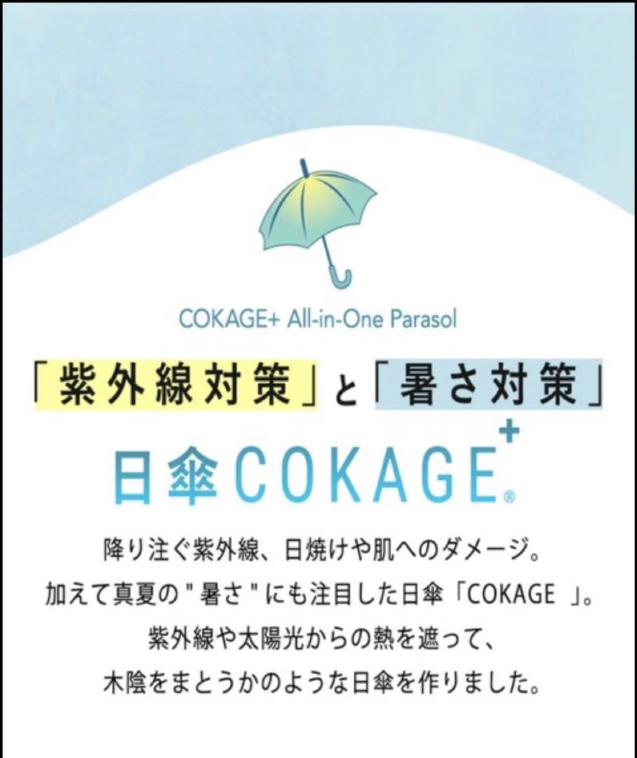 新品 Waterfront COKAGE+ 東レサマーシールド 折りたたみ傘