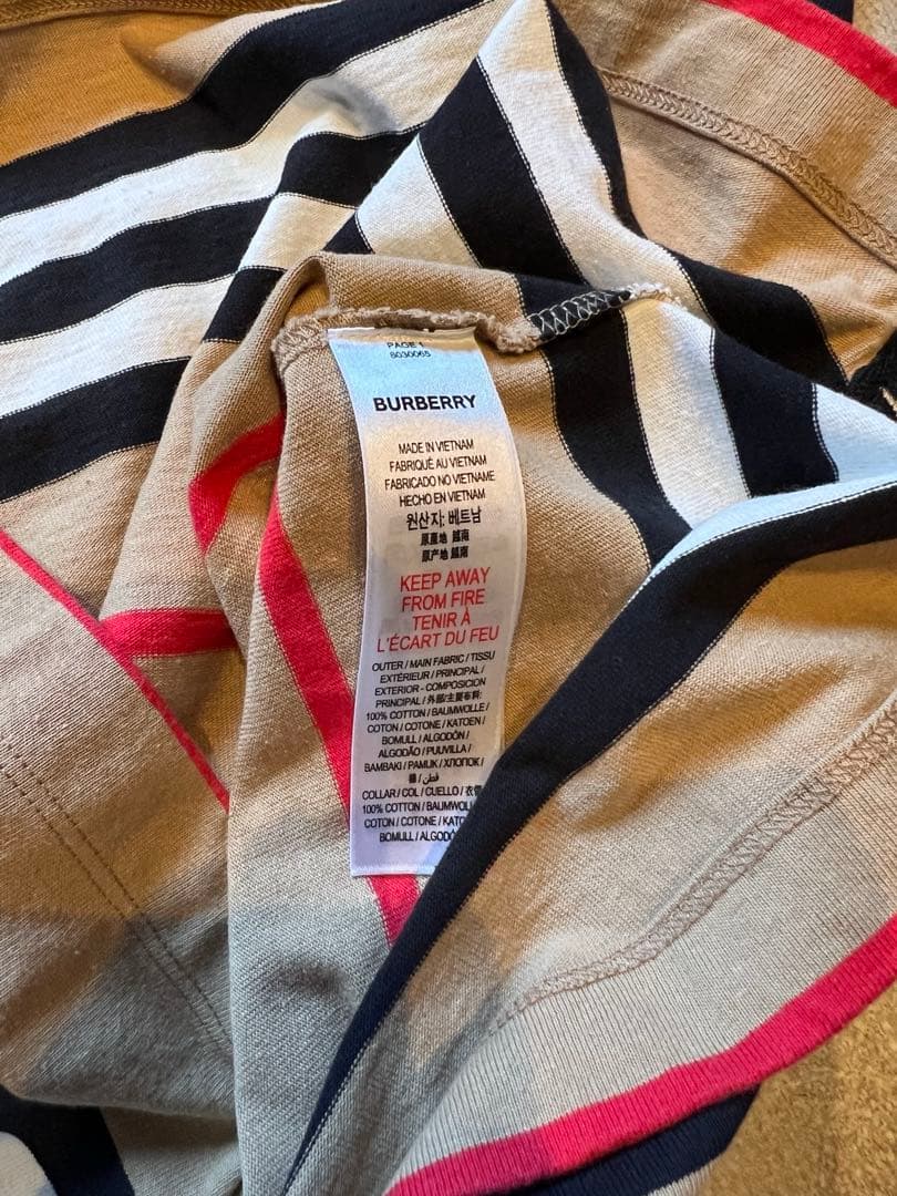 山*崎様 BURBERRY ストライプ 長袖ポロシャツ