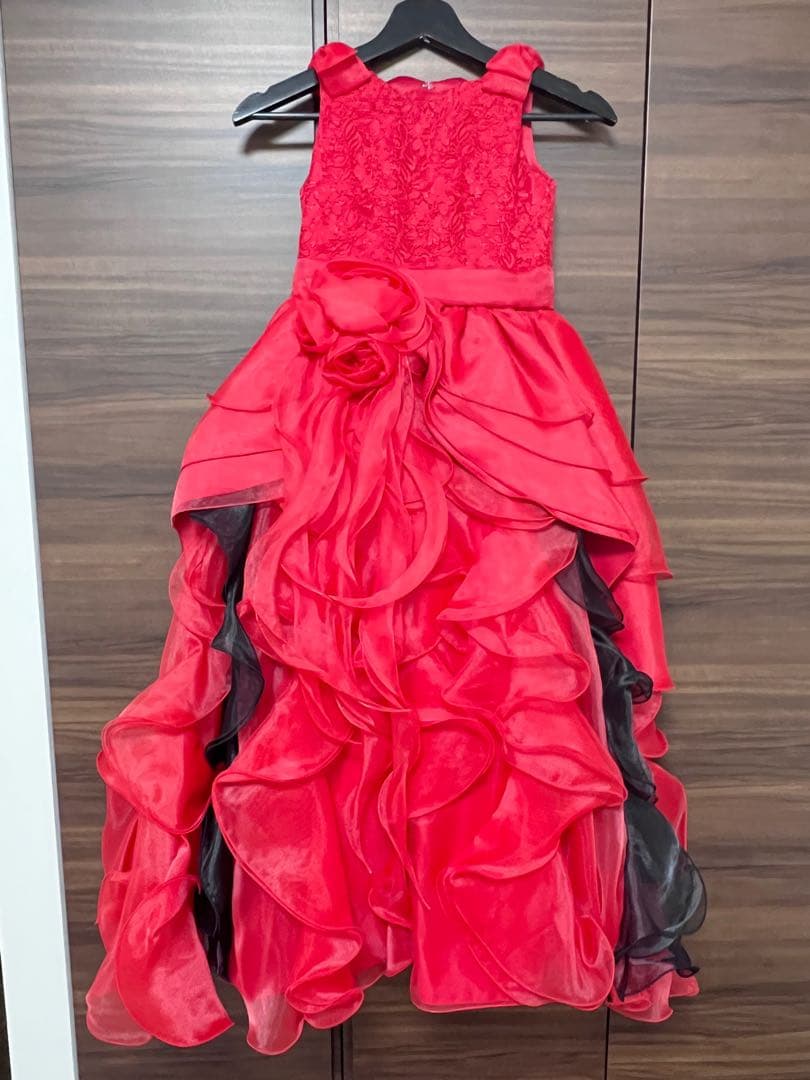 にゃんたん様　オーダーメイド　赤130＆オレンジ120〜130フォーマルドレス