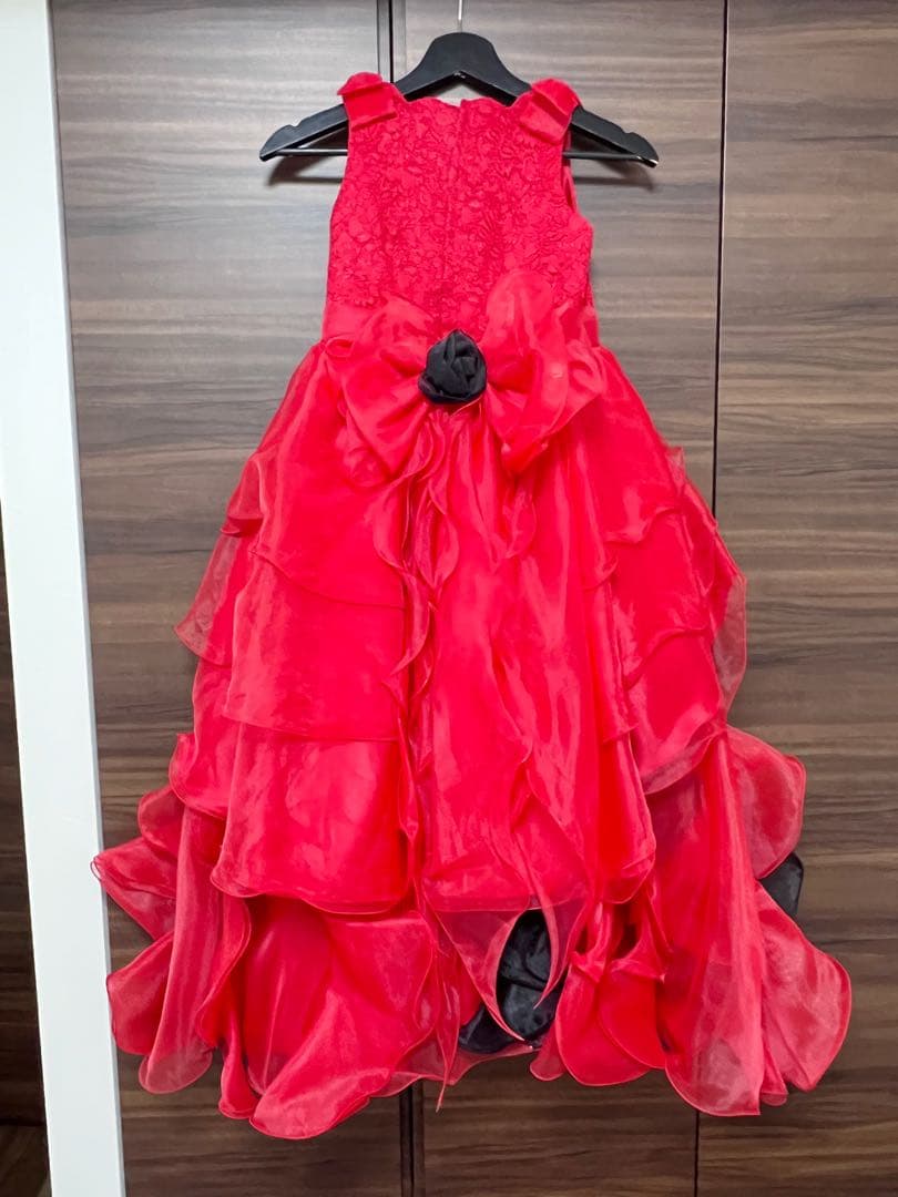 にゃんたん様　オーダーメイド　赤130＆オレンジ120〜130フォーマルドレス