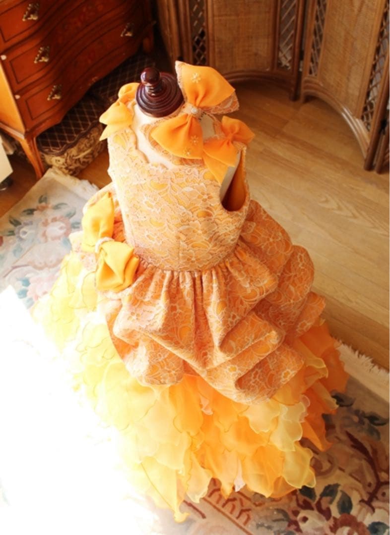 にゃんたん様　オーダーメイド　赤130＆オレンジ120〜130フォーマルドレス