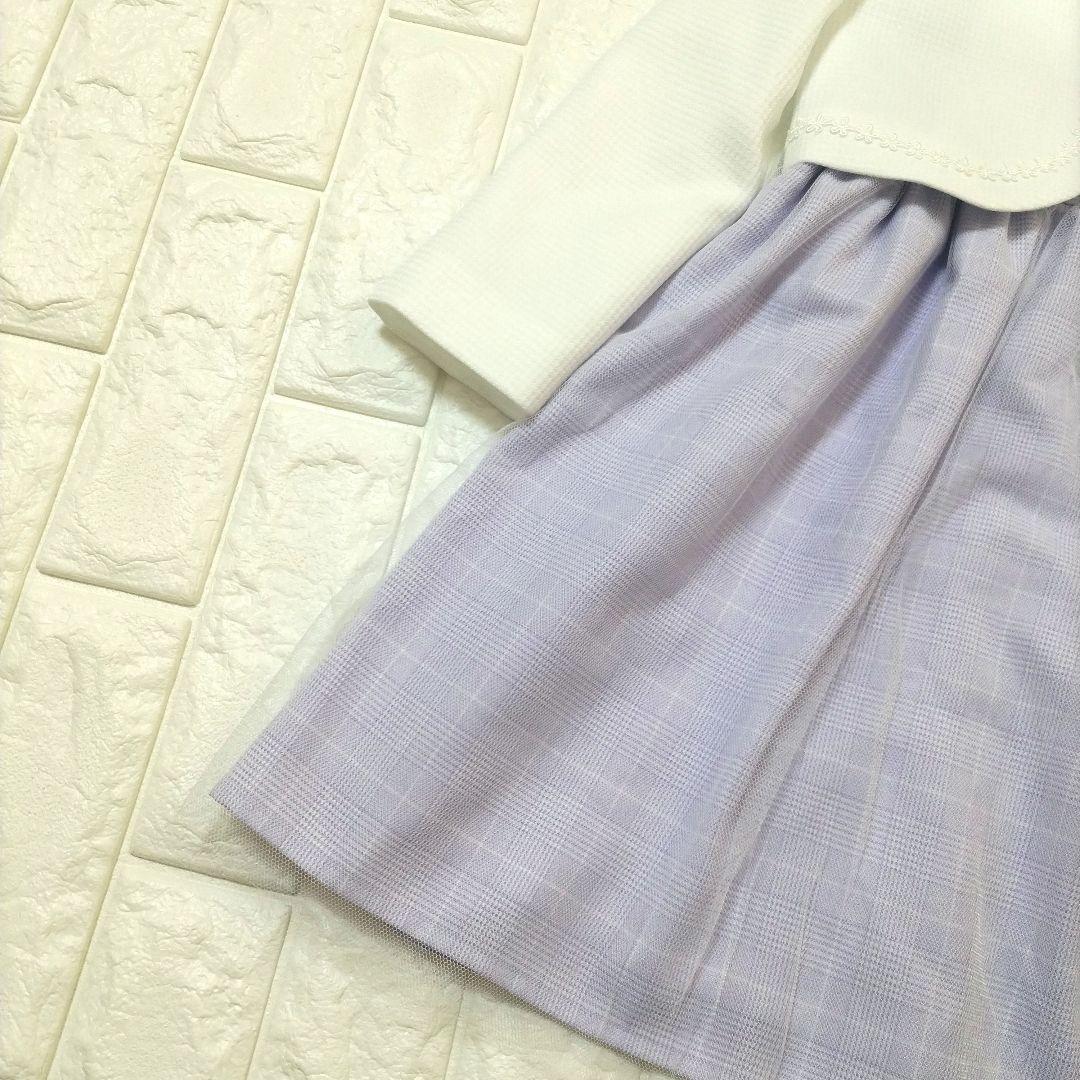 【120】ELLE en noir 入学式 卒園 フォーマル パープル チュール