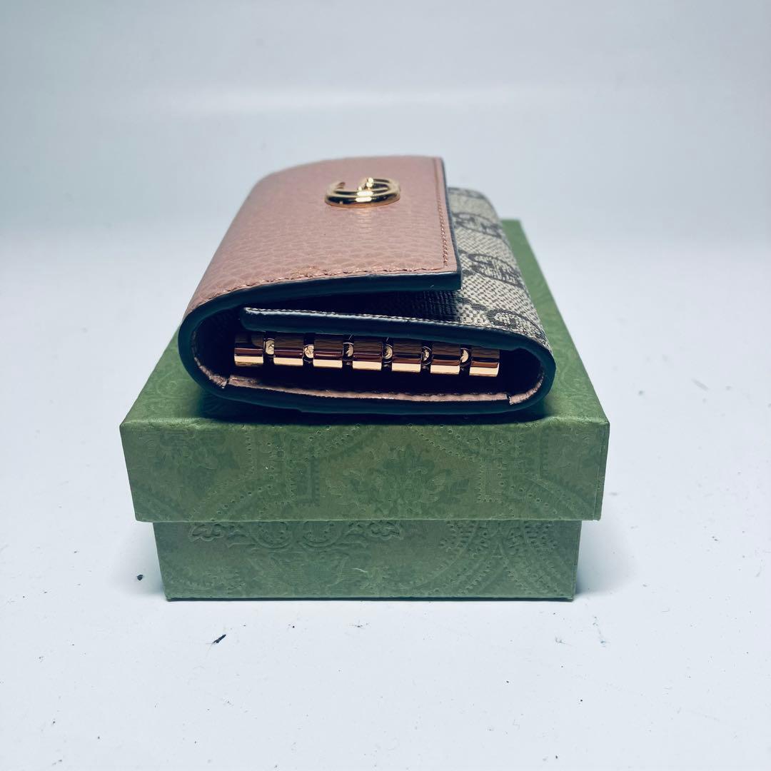 極美品　グッチGGマーモント ダスティピンク　キーケース