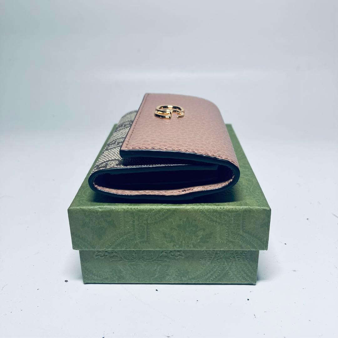 極美品　グッチGGマーモント ダスティピンク　キーケース