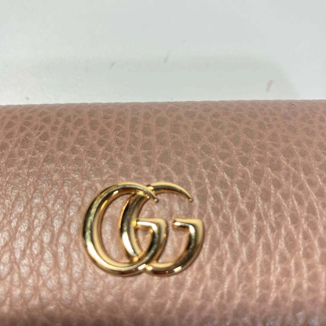 極美品　グッチGGマーモント ダスティピンク　キーケース