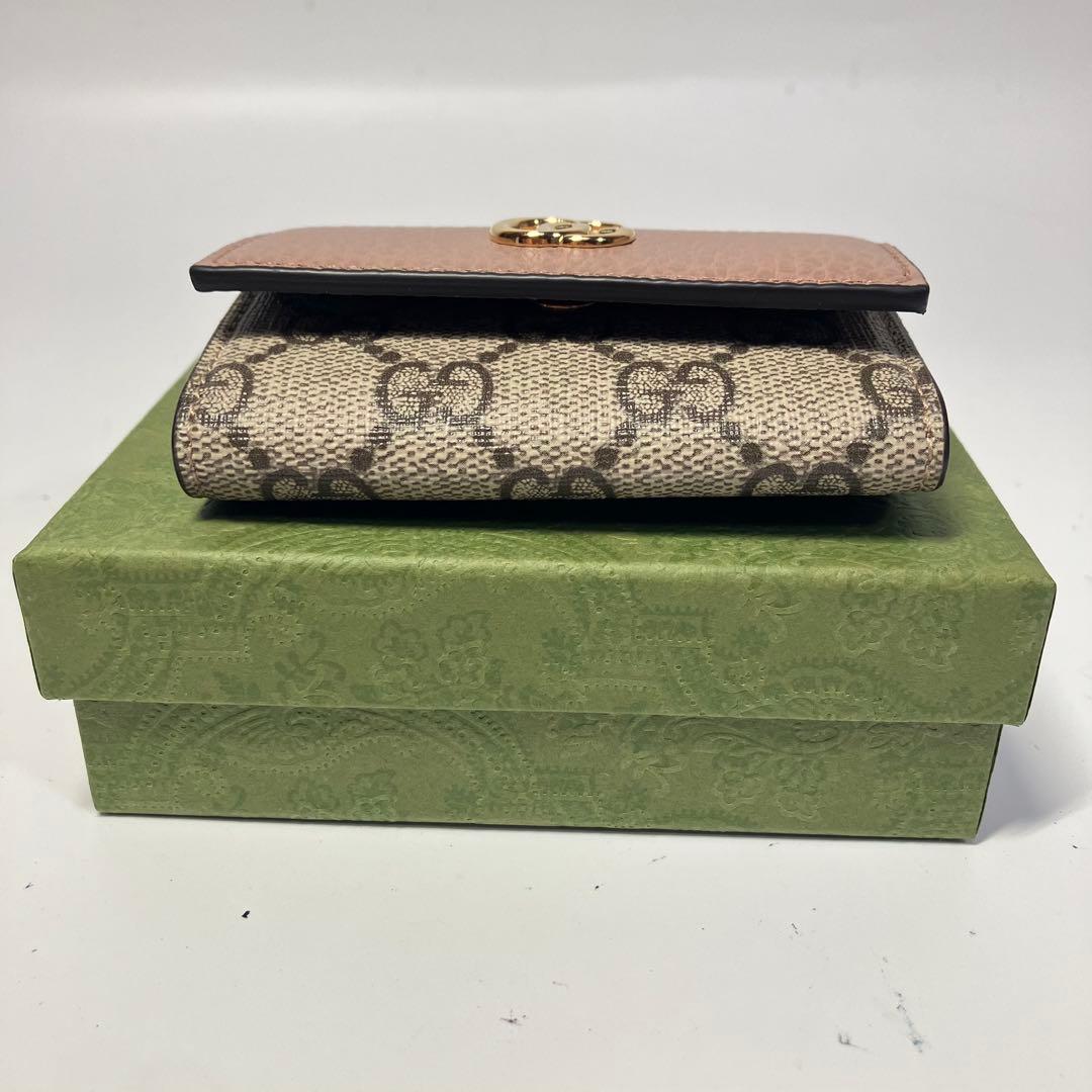 極美品　グッチGGマーモント ダスティピンク　キーケース