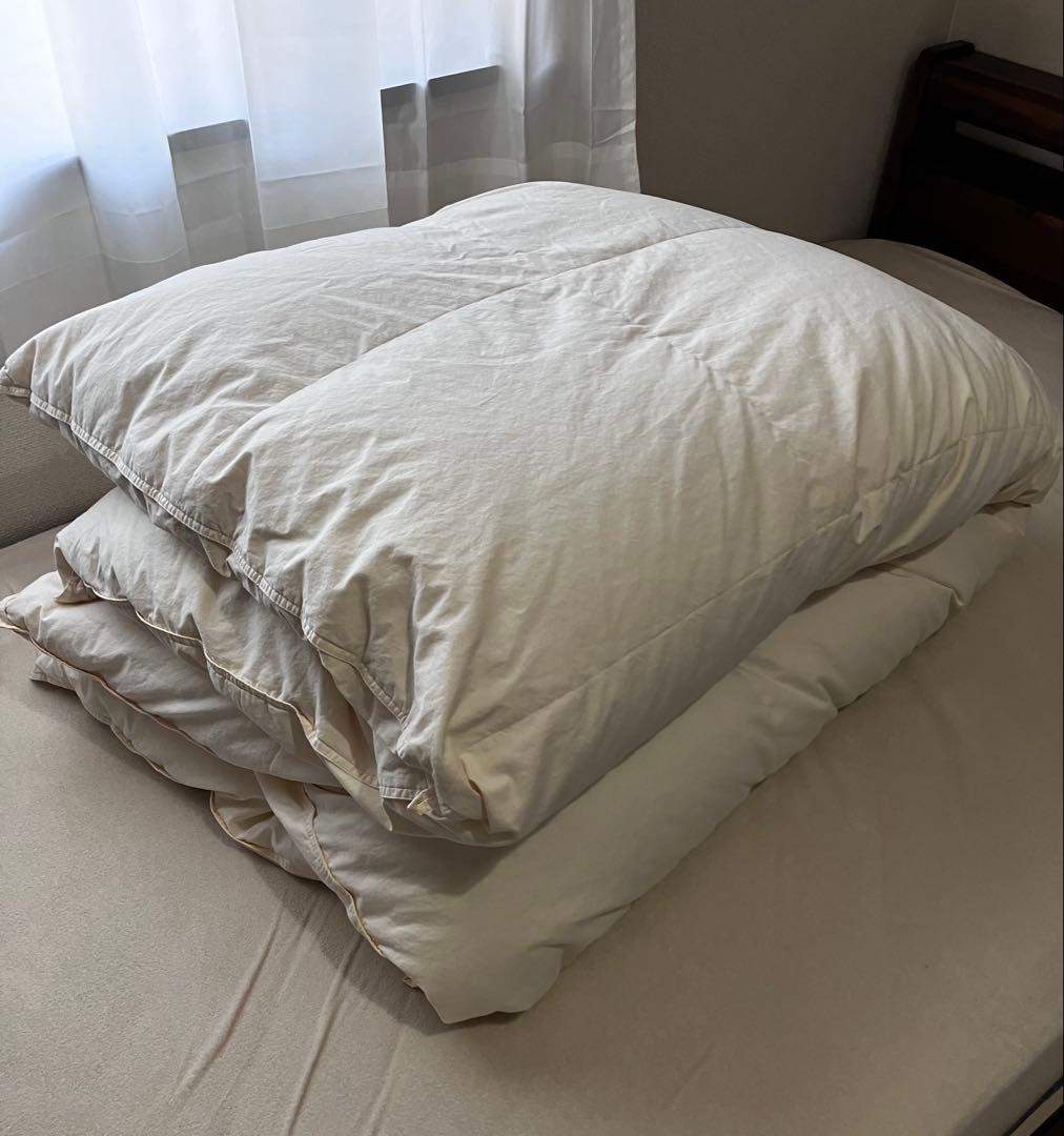 羽毛布団 シングル ハンガリー産 マザーグースダウン 93％ 無地キナリ 日本製