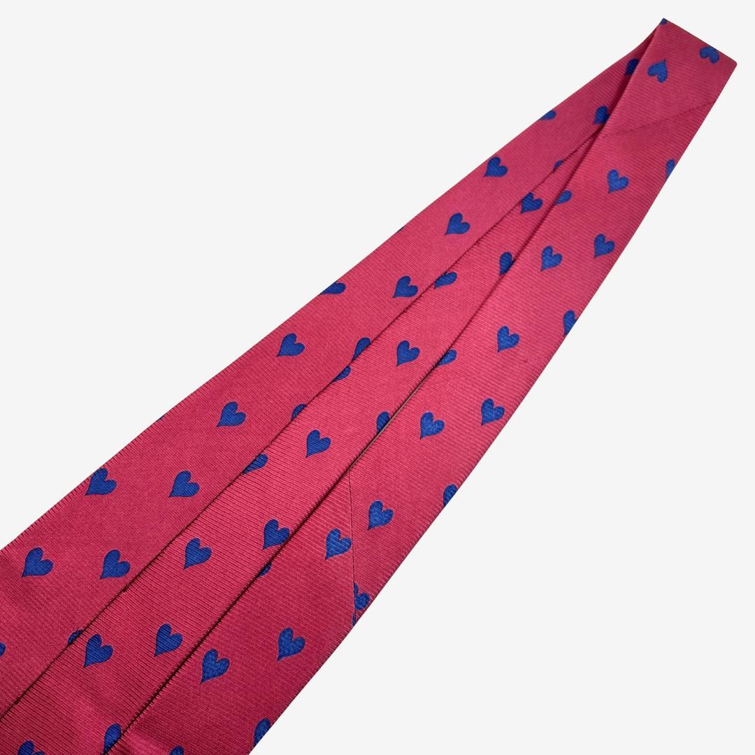 PRADA シルクネクタイ ハート柄 ピンク