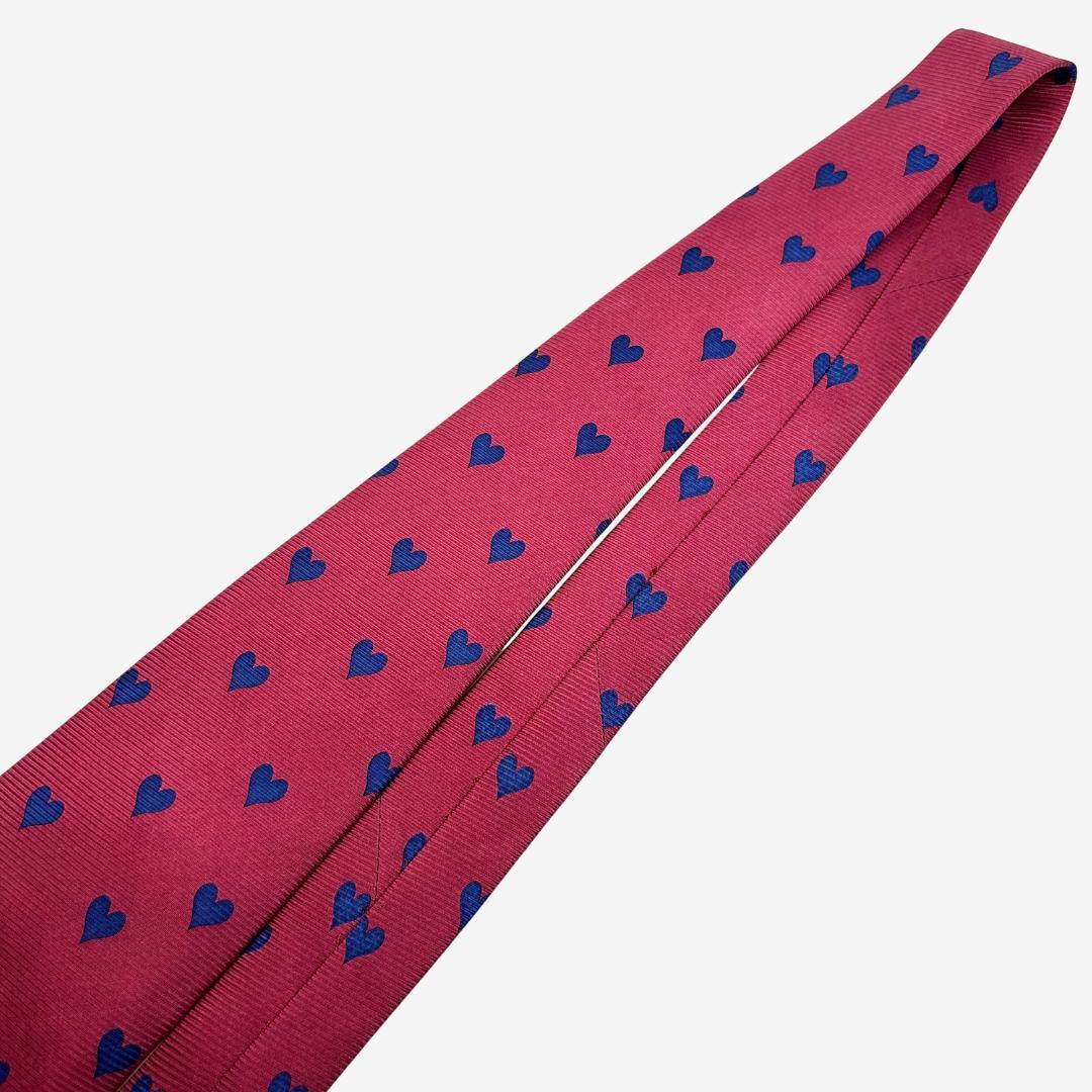 PRADA シルクネクタイ ハート柄 ピンク