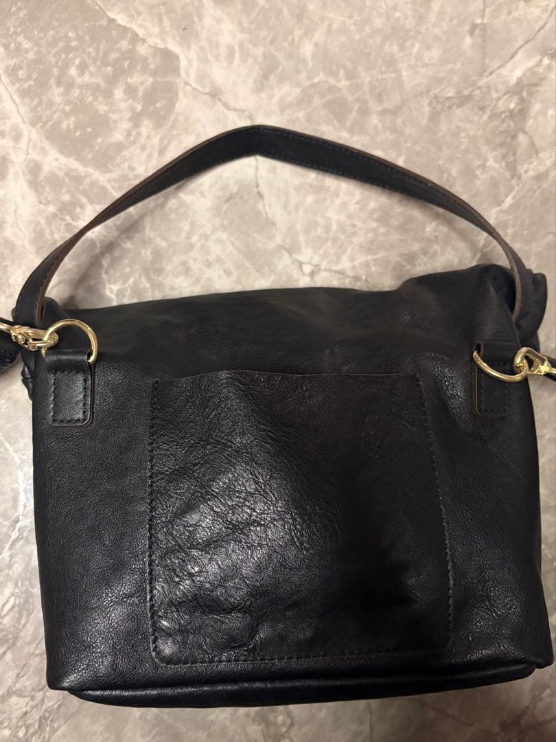 新進工房　パン屋の紙袋風バッグ　マルシェ(ブラック)