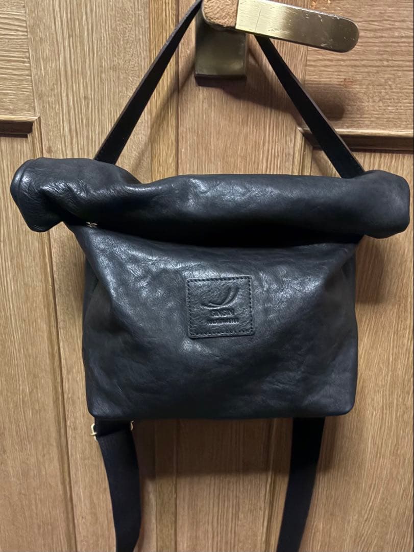 新進工房　パン屋の紙袋風バッグ　マルシェ(ブラック)