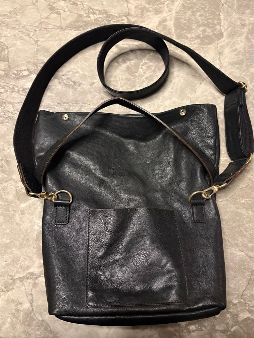 新進工房　パン屋の紙袋風バッグ　マルシェ(ブラック)