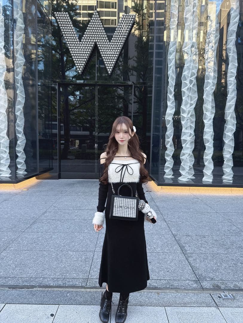 ワンピース Lumignon original Ribbon bust fluffy