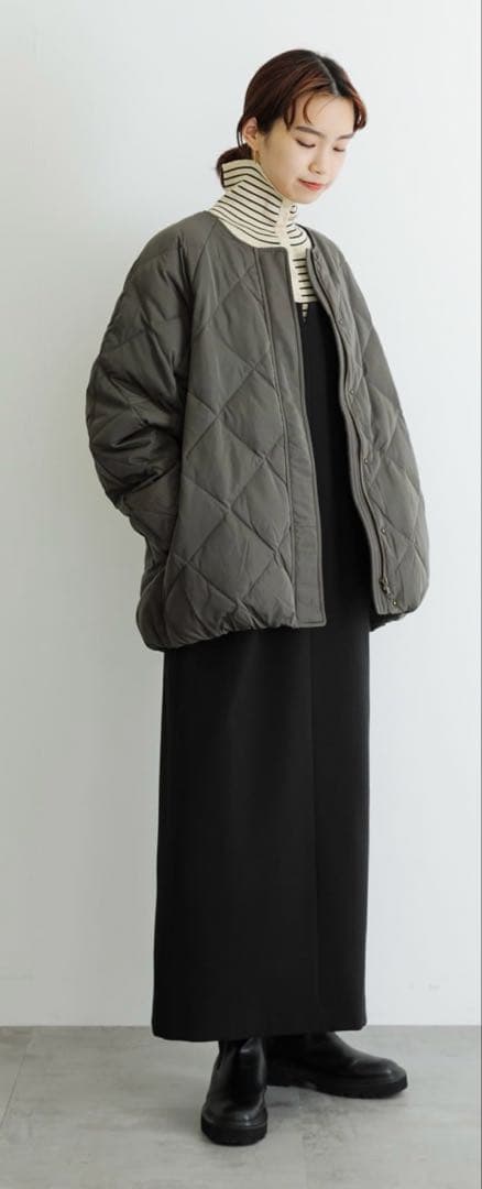 クリーニング済み美品アーバンリサーチ　ACUTA キルティングダウン　チャコール