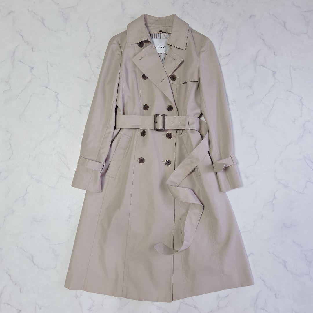 美品⭐️アナイ 撥水ギャバ トレンチコート 現行 ライナー付 ロング丈 ベージュ