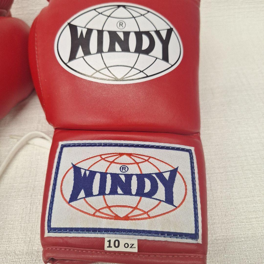 WINDY ボクシンググローブ 10 oz 赤 紐タイプ