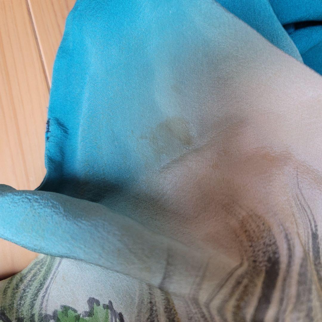 リメイク材料　アンティーク着物　獅子舞い　狛犬　一閑張り　柿渋染め　裾引き