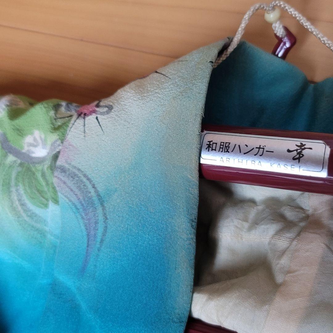 リメイク材料　アンティーク着物　獅子舞い　狛犬　一閑張り　柿渋染め　裾引き