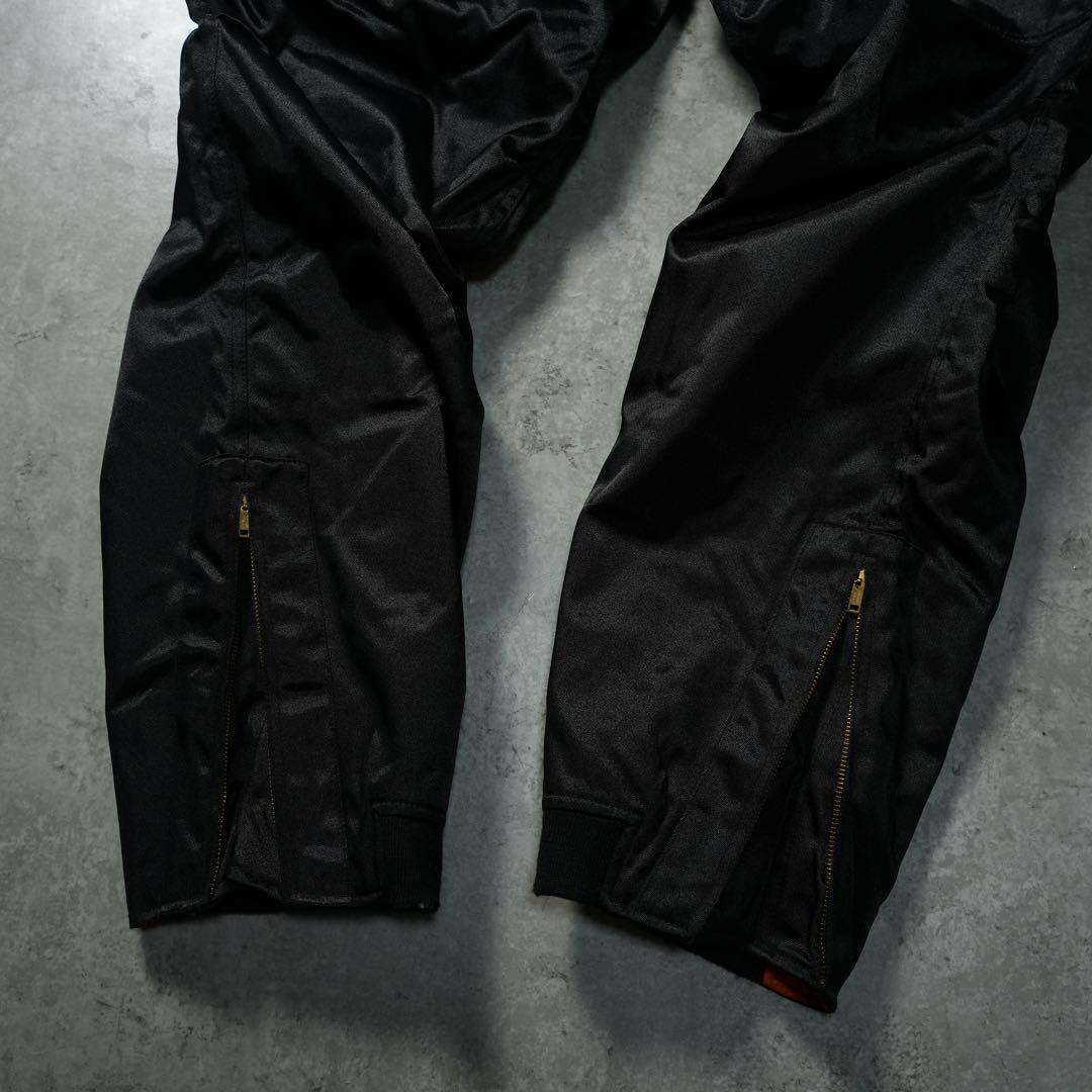 90s ALPHA 中綿 フライトパンツ ブラック 裏地キルティング 暖パン