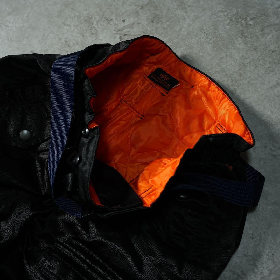 90s ALPHA 中綿 フライトパンツ ブラック 裏地キルティング 暖パン