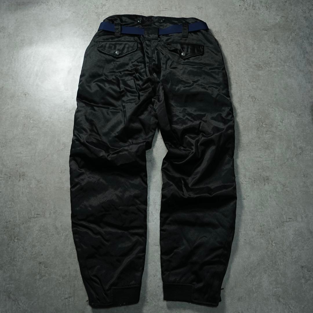 90s ALPHA 中綿 フライトパンツ ブラック 裏地キルティング 暖パン