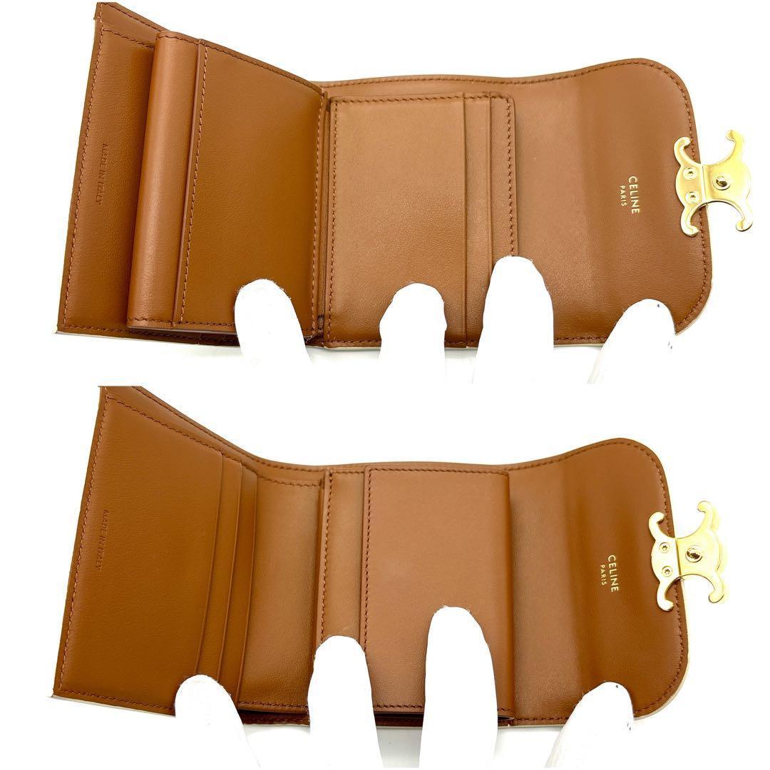 現行◆極美品◆CELINE 三つ折り財布 トリオンフ マカダム柄 ホワイト